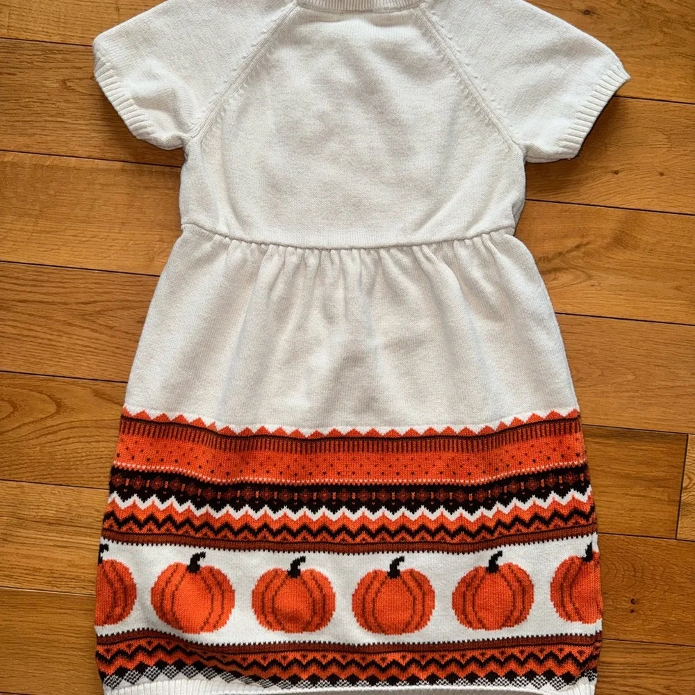 Gymboree Autumn Adventures fall pumpkin sweater dress size 6 - Picture 4 of 4